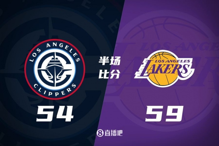 洛城德比！老詹高效砍17分 里夫斯傷退 哈登13+5 湖人半場領(lǐng)先5分
